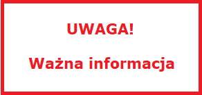 Ważna informacja
